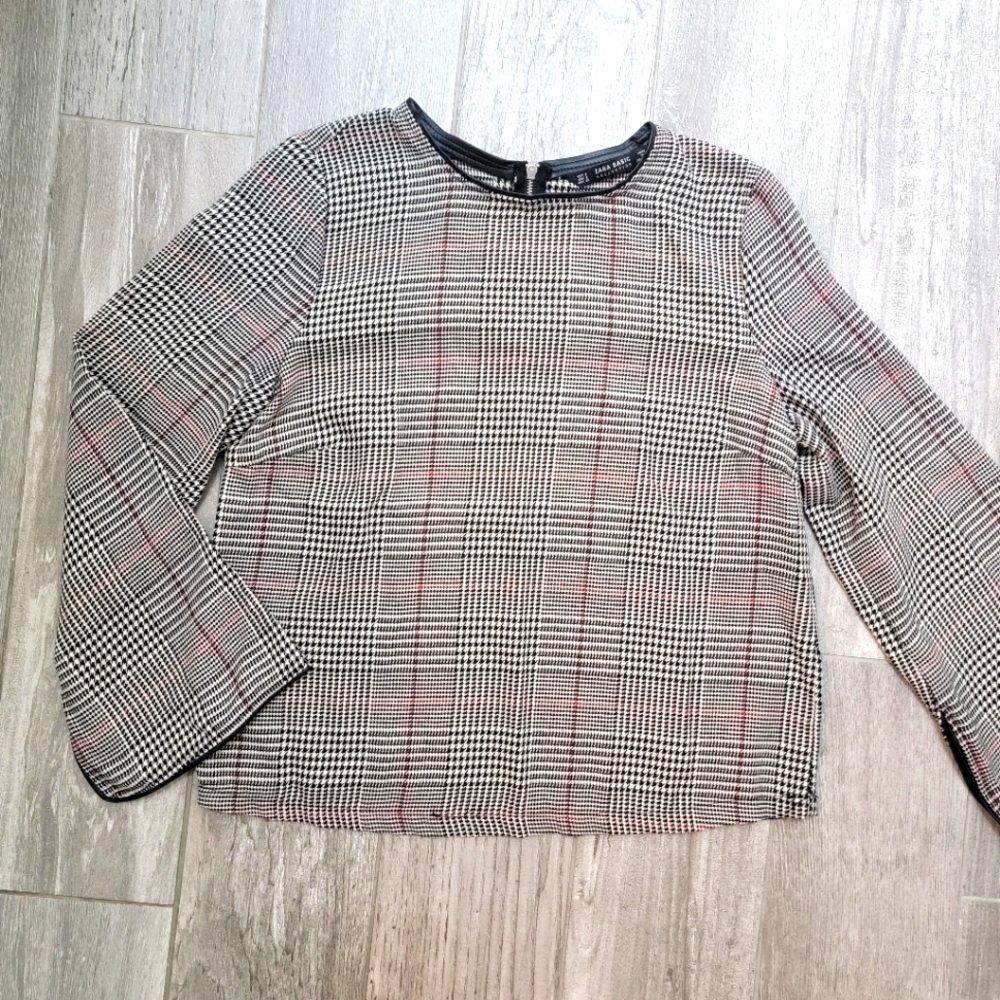 Zara Houndstooth Top S